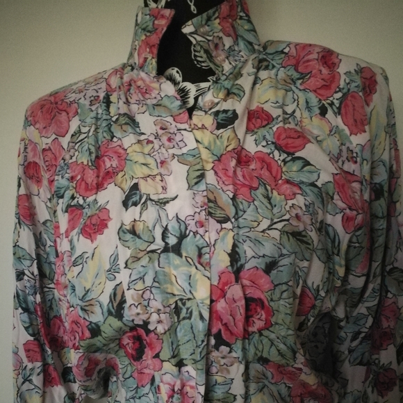 Vtg blooms blouse - Picture 3 of 13